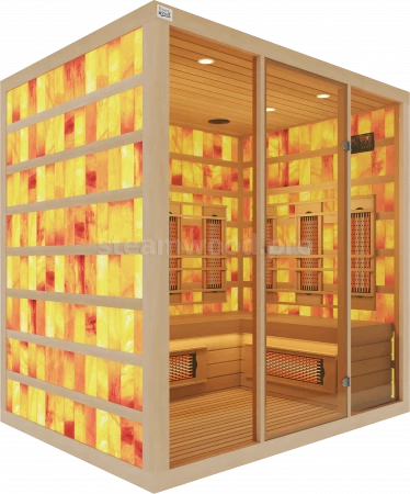 Четырехместная соляная сауна Comfort из кедра с инфракрасными излучателями