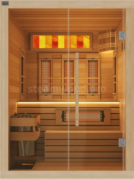 Двухместная комбинированная сауна Luxury из кедра